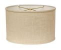 Slant Oval Hardback Linen Lampshade, Stonewash
