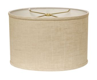 Slant Oval Hardback Linen Lampshade, Stonewash