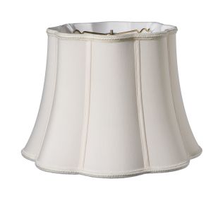 Slant Scallop Lampshade with Washer Fitter, Cream