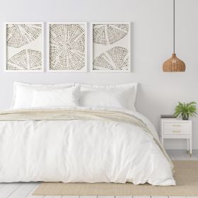 Coastal Rice Paper Wall Art in Shadowbox, 3-piece Set, 16" x 20", White Frame