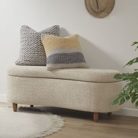 Bailey Boucle Flip Top Storage Bench, 48" x 16.5" x 18", Beige
