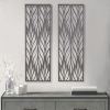 Laser Cut Wood Panel Wall Art, 36" x 12", 2-Piece Set, Grey Finish