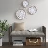 Floral Carved Medallion Wood Wall Decor, 3-Piece Set, Distressed White