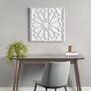 Medallion Wood Wall Decor, 23.6" x 23.6", White Finish