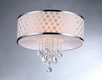 Franceen Crystal Chandelier, 21" Diameter, Chrome / Crystal