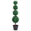 Artificial Ball Shaped Boxwood Topiary with Pot, 35.4" Tall