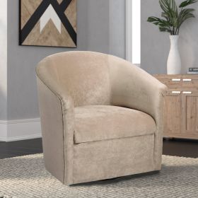 Swivel Barrel Accent Chair, Sand