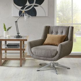 Modern Wing-Style Lounge Chair, Star Based, 360 deg Swivel, Grey