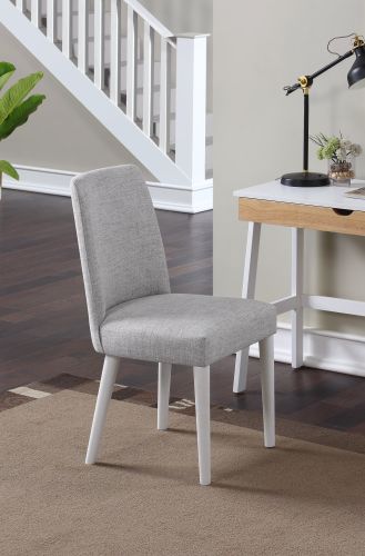 Taylor Chair With White Legs, Grey