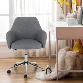 Adjustable Home Office Swivel Chair, Gray Fleece