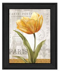 "Golden Flower" Wall Art Print, 15" x 19", Black Frame