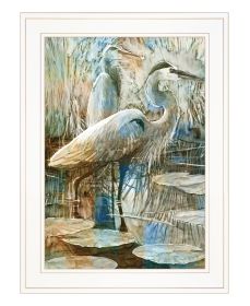 "Marsh Herons I" Wall Art Print, 15" x 19", White Frame