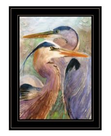 "Blue Heron Duet" Wall Art Print, 15" x 19", Black Frame
