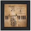 "Music" Wall Art Print, 15" x 15", Black Frame