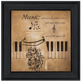 "Music" Wall Art Print, 15" x 15", Black Frame