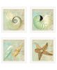 "Ocean Collection" Vignette Wall Art Print, 14" x 14", White Frame, Set of 4