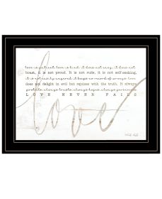 "Love Never Fails" Wall Art Print, 19" x 15", Black Frame