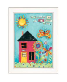 "No Place Like Home" Wall Art Print, 15" x 19", White Frame