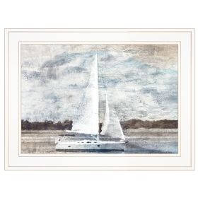 "Sailboat on Water" Wall Art Print, 19" x 15", White Frame
