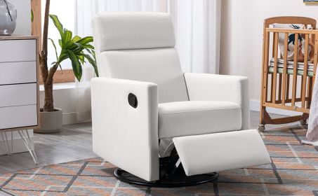 Upholstered Rocker/Glider/Swivel/Recliner Nursery Chair, Beige
