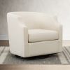 Linen Swivel Glider Barrel Chair, Beige