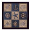 "Coastal Collage I" Wall Art Print,14" x 14", Black Frame
