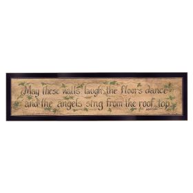 "Angels Sing" Wall Art Print, 20" x 6", Black Frame