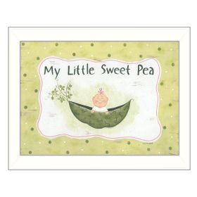 "My Little Sweet Pea" Wall Art Print, ady To Hang Framed Poster, White Frame