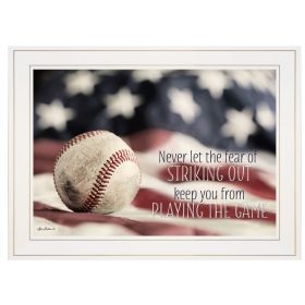 "Baseball - Playing the Game" Wall Art Print, 21" x 15", White Frame