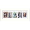 "Beach" Wall Art Print, 20" x 8", White Frame