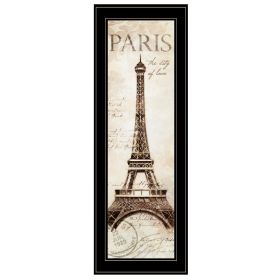 "Paris Panel" Wall Art Print, 8" x 23", Black Frame