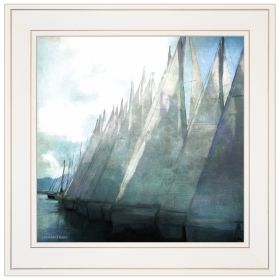 "Sailboat Marina I"  Wall Art Print, 15" x 15", White Frame
