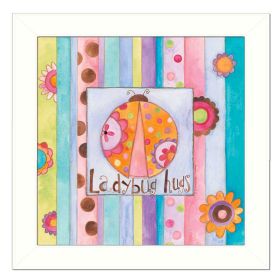 "Ladybug Hugs" Wall Art Print, 14" x 14", White Frame