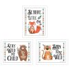 "Be Brave Little One" Wall Art Prints, 3 Piece Set, 18" x 14", White Frame