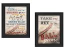 "Baseball" Wall Art Print, 14" x 18", Black Frame