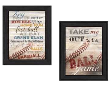 "Baseball" Wall Art Print, 14" x 18", Black Frame