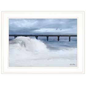 "Blue Waves" Wall Art Print, 21" x 15", White Frame