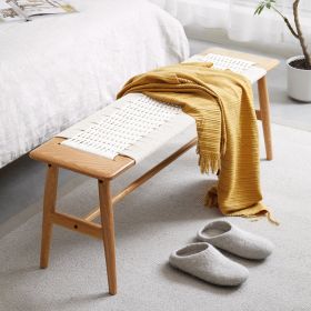 Solid Oak Wood Bench, 31.5" x 11.81" x 15.98"