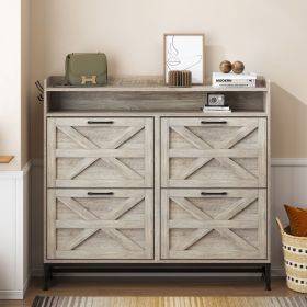 Rustic Farmhouse Entryway Shoe Cabinet, Grey