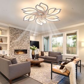 Ceiling Fan Light w/Remote Control, 25.5", 3 Color Temps, 6 Speeds, White