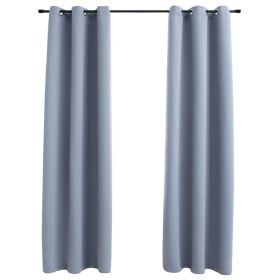 Blackout Curtains with Rings, 37"x 63", 2 Panels, Grey