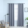 Blackout Curtains with Rings, 54" x 63", 2 Panels, Gray