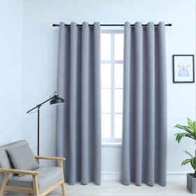 Blackout Curtains with Rings, 54" x 63", 2 Panels, Gray