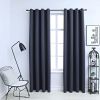 Blackout Curtains with Rings, 54" x 63", 2 Panels, Anthracite