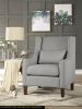 Modern Traditional Upholstered Accent Chair, Nail-head Trim, Light Gray