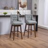 Counter Height Swivel Bar Stools with Footrest, Set of 2, Gray