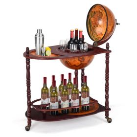 Vintage Globe Rolling Bar Cart with Extra Shelf