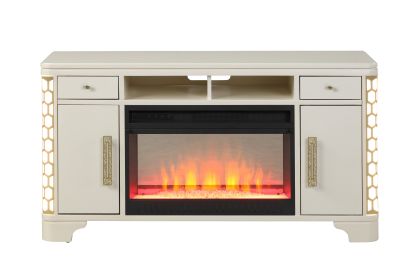 Jasmine TV Console With Electric Fireplace, Beige