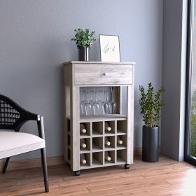 Bar Cart Bayamon, 12 Wine Cubbies, 39.37" x 23.62" x 13.98", Light Gray Finish