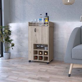 Bar Cart with Casters, Light Gray